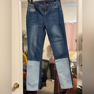 Trendy Blue Two-Tone Skinny sweet look brand Jeans